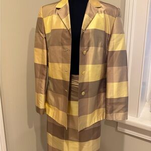 Taifun Collection Yellow and Gold Stripe Skirt Suit